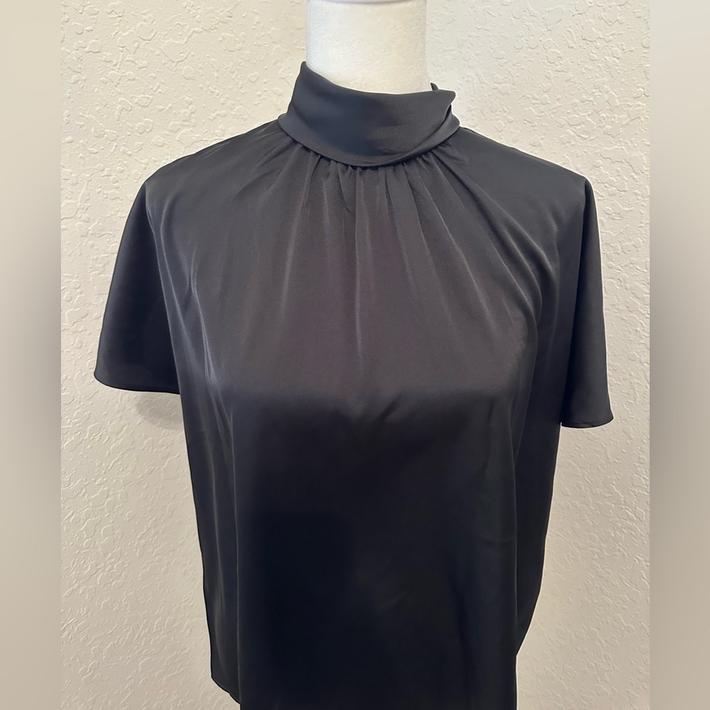 Silk mock neck, tie back top - Banana Republic Factory. Brand new